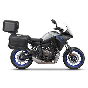 Complete set of aluminum cases SHAD TERRA BLACK, 37L topcase + 36L / 36L side cases, including mounting kit and plate SHAD YAMAHA MT-07 Tracer / Tracer 700