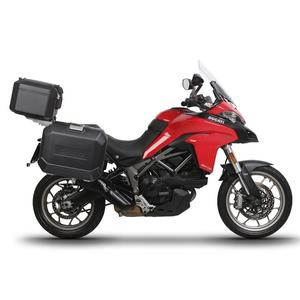 Complete set of aluminum cases SHAD TERRA BLACK, 48L topcase + 36L / 36L side cases, including mounting kit and plate SHAD DUCATI MULTISTRADA 950 / 1200 / 1260