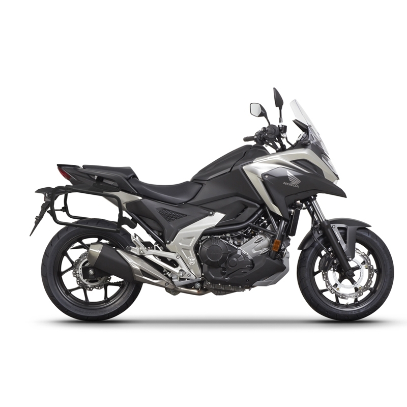 Complete set of aluminum cases SHAD TERRA BLACK, 48L topcase + 47L / 47L side cases, including mounting kit and plate SHAD HONDA NC 750 X 2021-