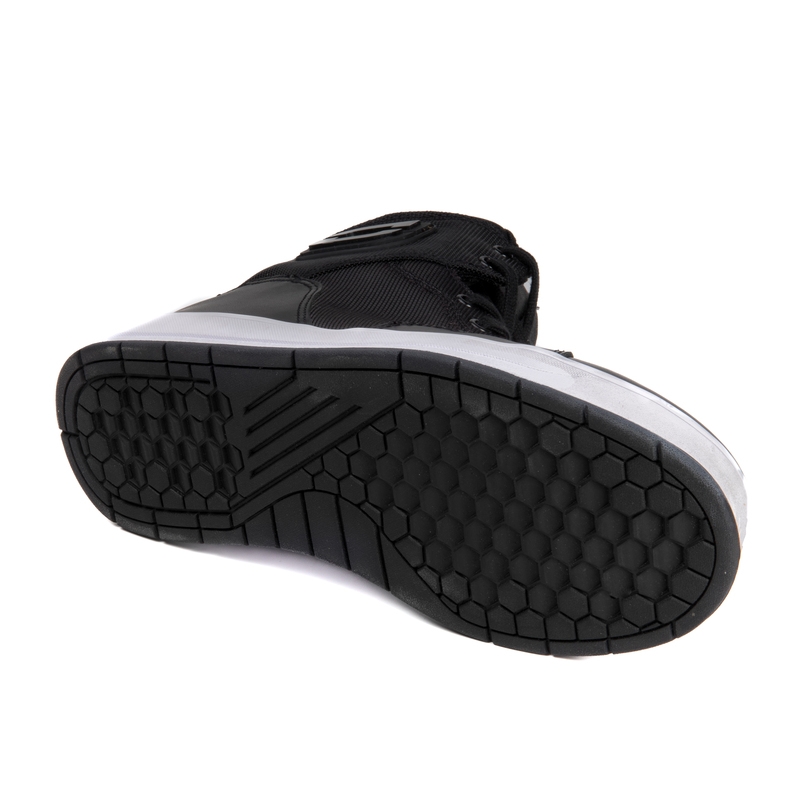 Ozone Spin Schwarze und weiße Motorradstiefel