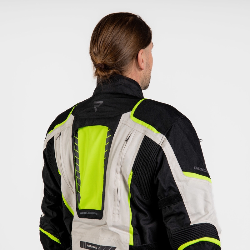Rebelhorn Hiker III schwarz-grau-fluo gelb Motorradjacke Ausverkauf