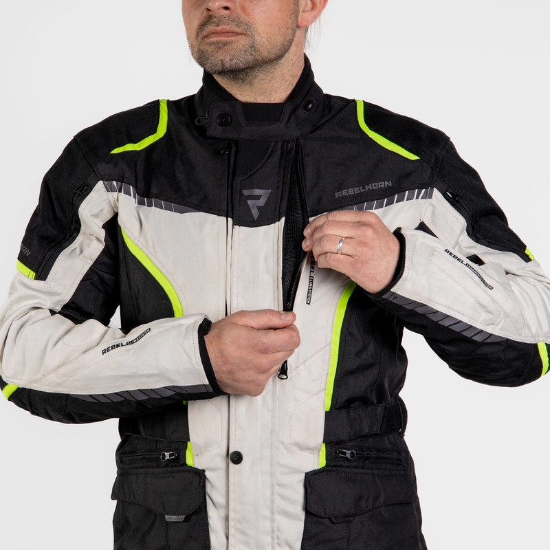 Rebelhorn Hiker III schwarz-grau-fluo gelb Motorradjacke Ausverkauf