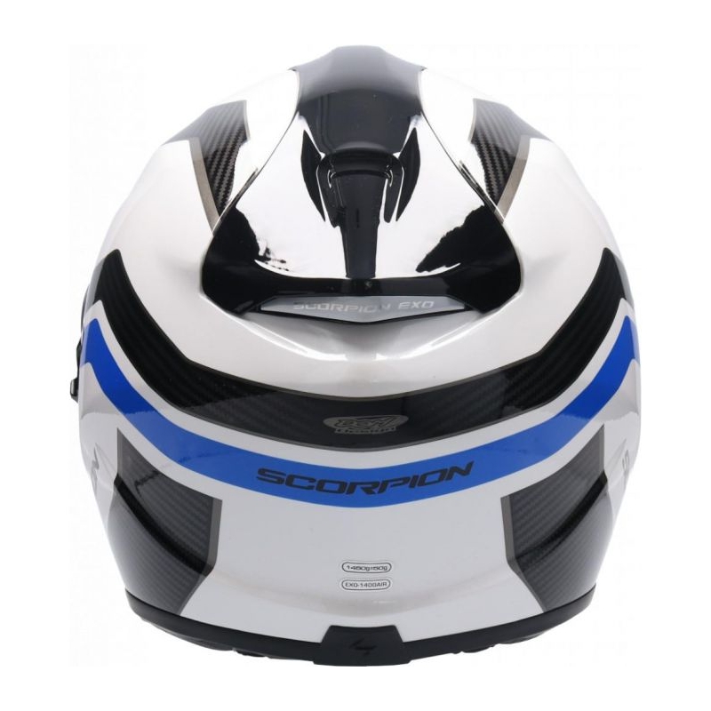Integral Motorradhelm Scorpion EXO-1400 Air Fortuna weiß-blau
