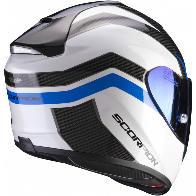 Integral Motorradhelm Scorpion EXO-1400 Air Fortuna weiß-blau