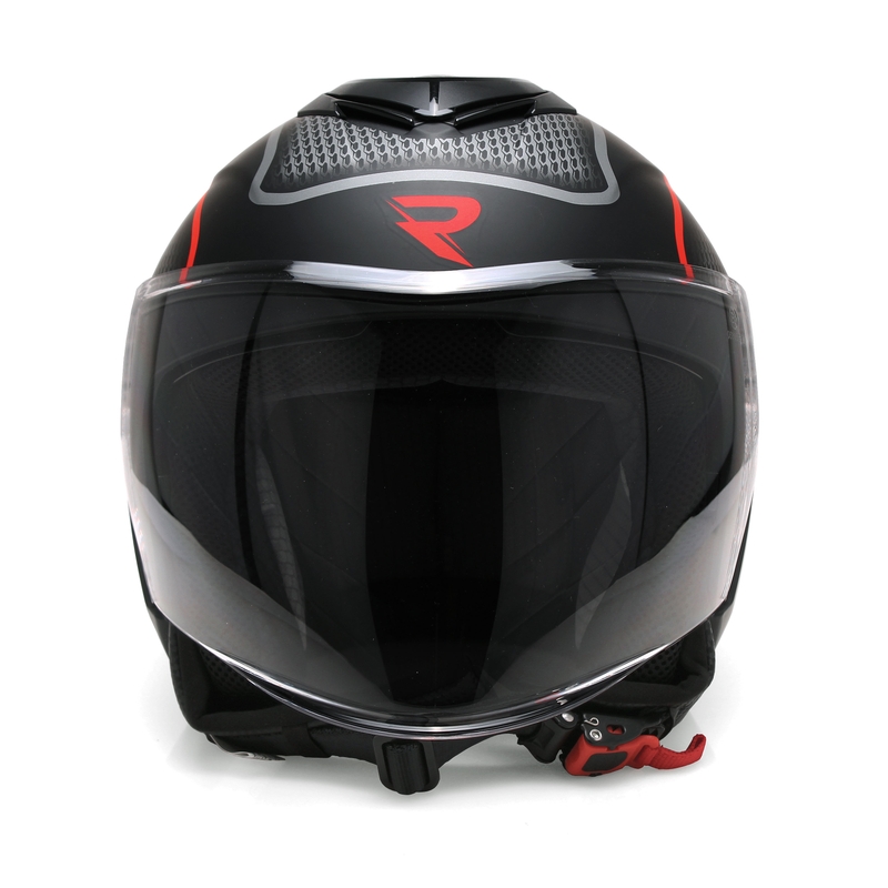 Offener Motorradhelm Street Racer Pilot Schwarz-Rot Matt Ausverkauf