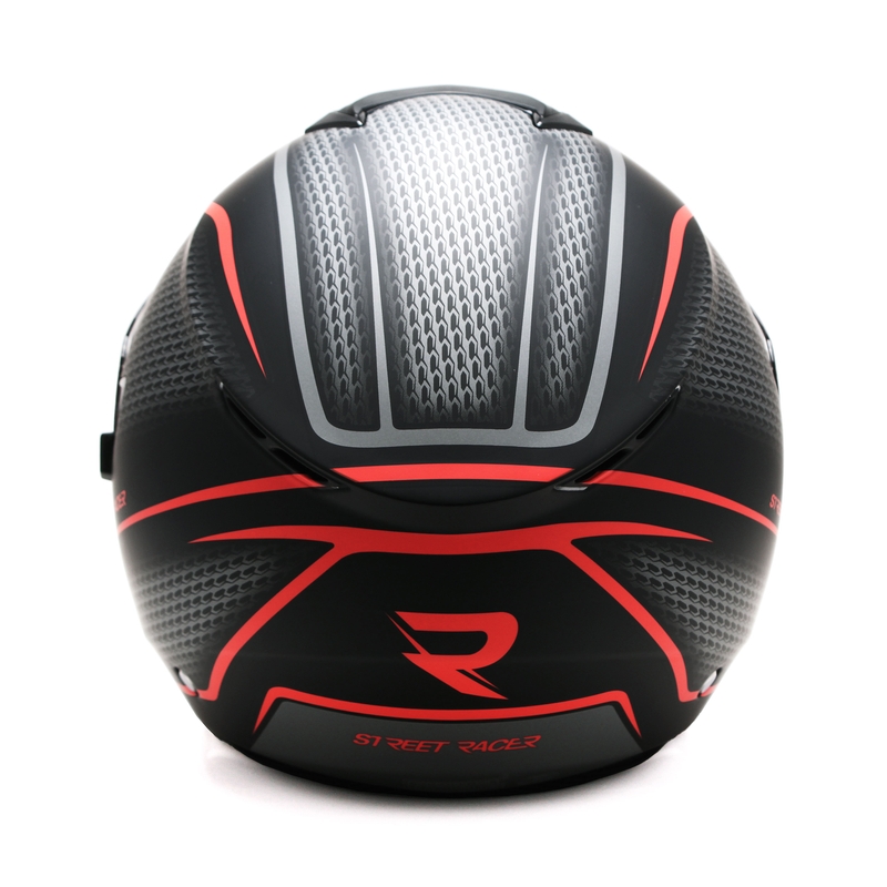 Offener Motorradhelm Street Racer Pilot Schwarz-Rot Matt Ausverkauf