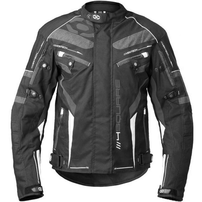 4SQUARE Roadster Dual schwarz-weiße Motorradjacke Ausverkauf