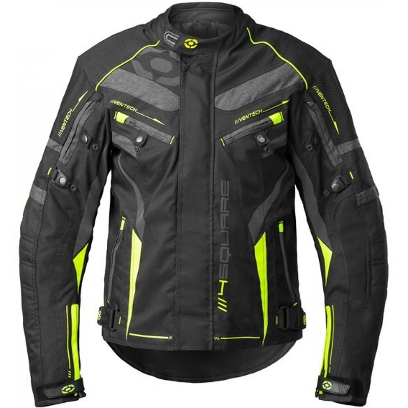 Motorradjacke 4SQUARE Roadster Dual schwarz-fluo gelb