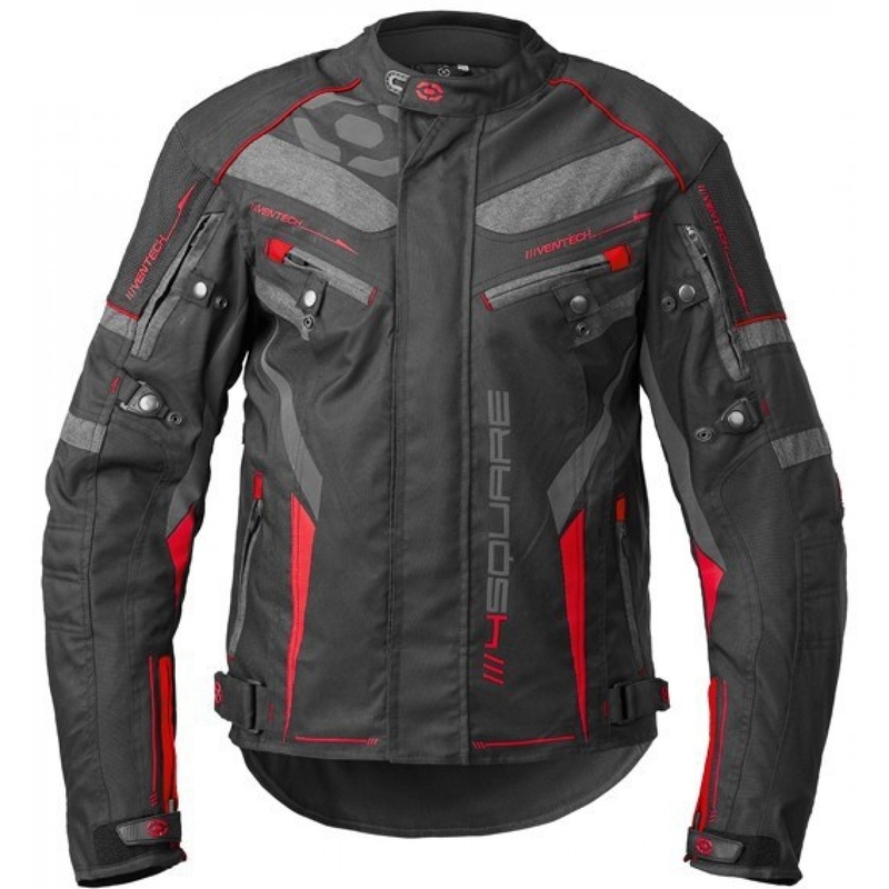 Motorradjacke 4SQUARE Roadster Dual schwarz-rot Ausverkauf