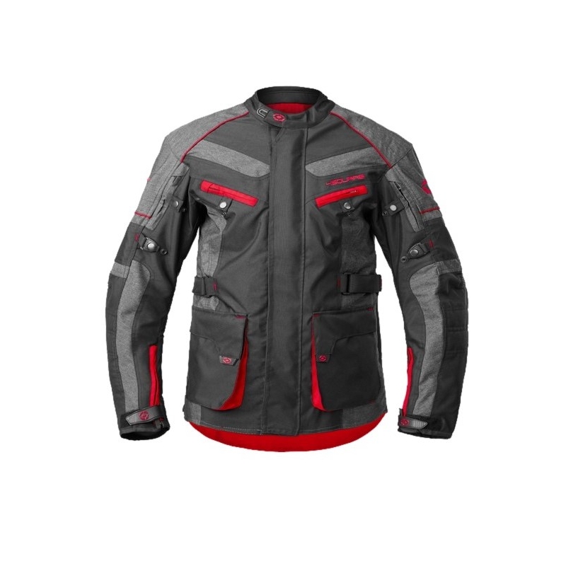 Motorradjacke 4SQUARE Discovery Adventure schwarz-rot Ausverkauf