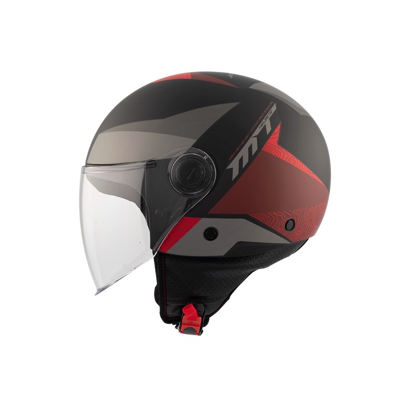 Offener Motorradhelm MT 0F501 Street Poke B5 Rojo schwarz-grau-rot Ausverkauf