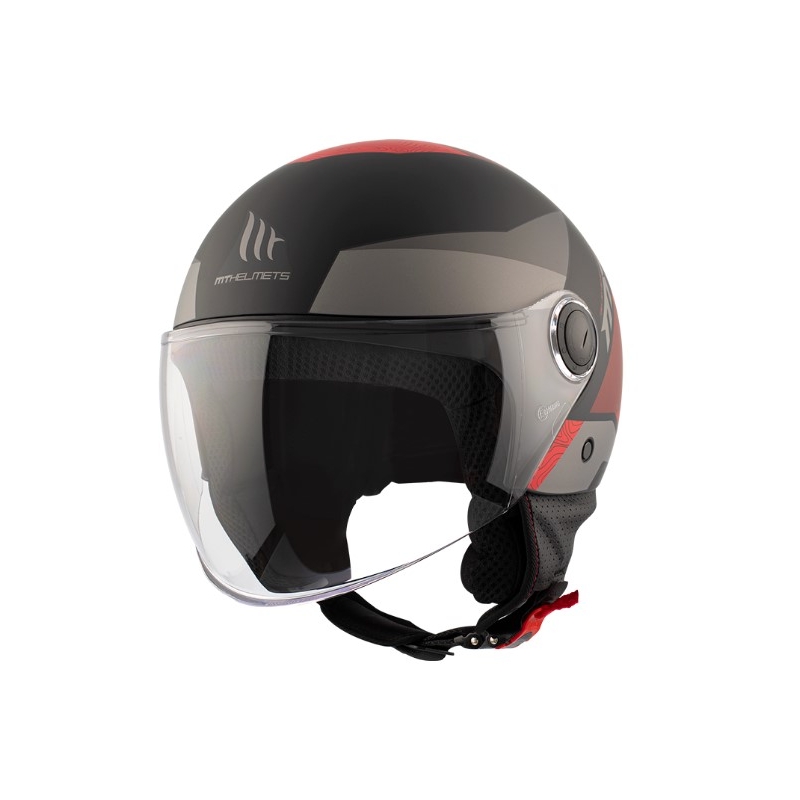 Offener Motorradhelm MT 0F501 Street Poke B5 Rojo schwarz-grau-rot Ausverkauf