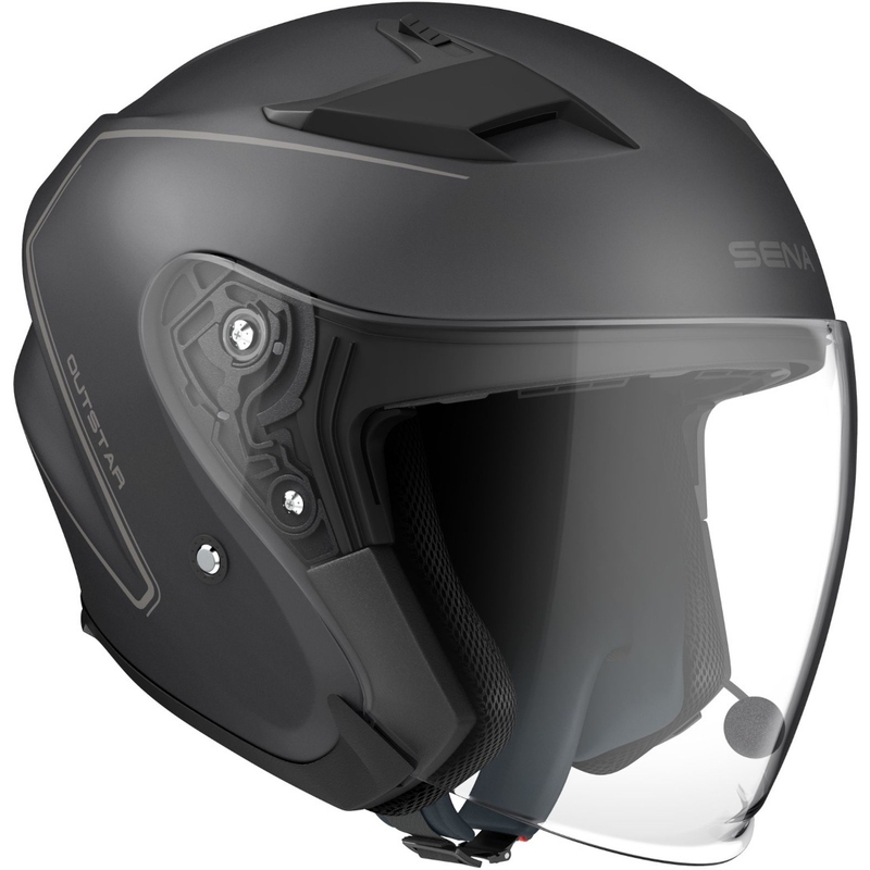 Offener Motorradhelm mit Headset SENA Outstar schwarz-matt Ausverkauf