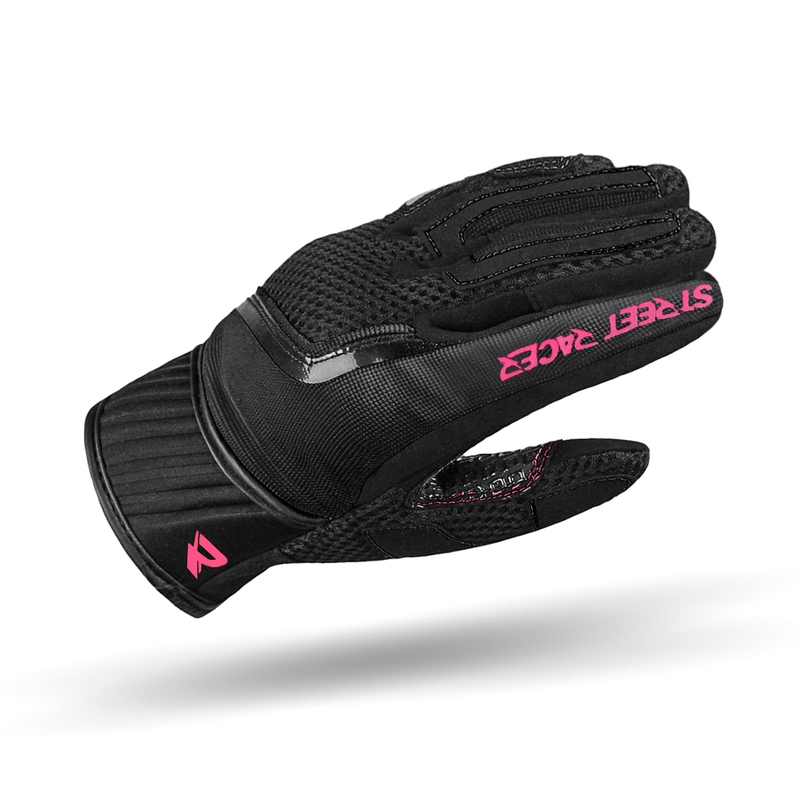 Damen Motorradhandschuhe Street Racer Stunt schwarz-pink