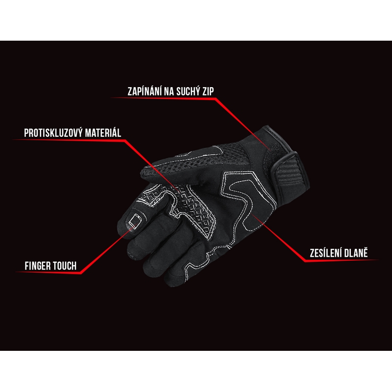 Damen Motorradhandschuhe Street Racer Stunt schwarz-weiß