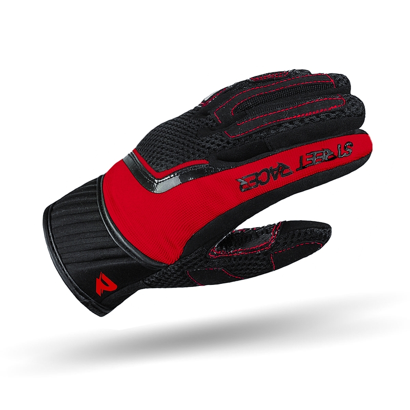 Damen Motorradhandschuhe Street Racer Stunt schwarz-rot
