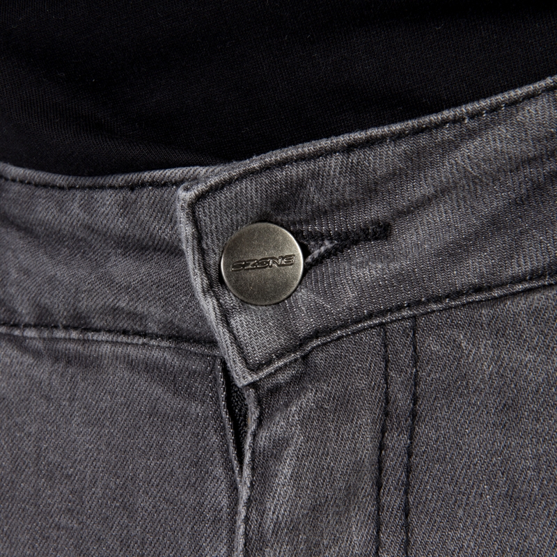 Ozone Rusty gewaschene schwarze Motorradjeans Ausverkauf