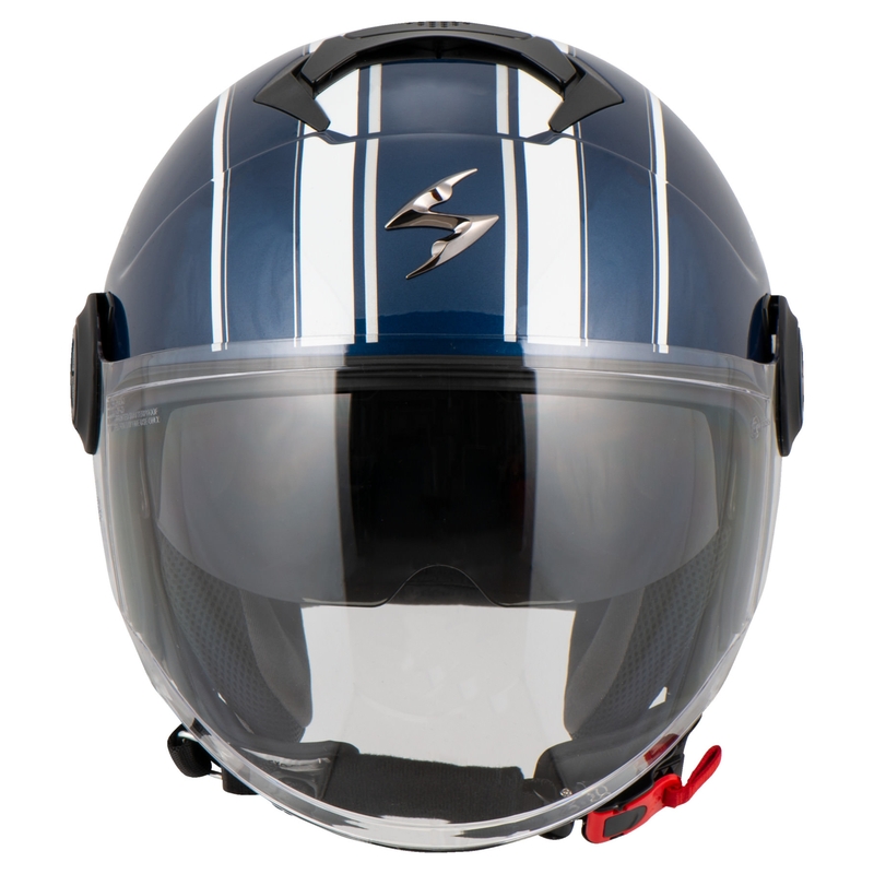 Offener Motorradhelm SCORPION EXO-CITY SCOOT dunkelblau-weiß