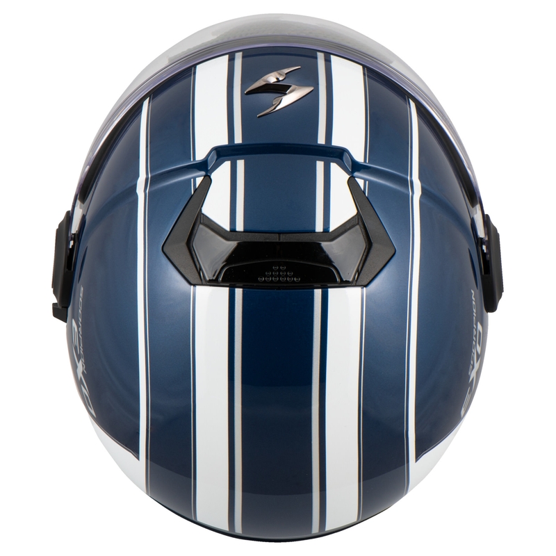Offener Motorradhelm SCORPION EXO-CITY SCOOT dunkelblau-weiß