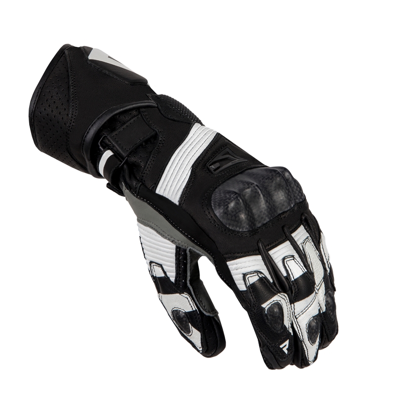 Motorradhandschuhe Rebelhorn Fighter schwarz und weiß Ausverkauf