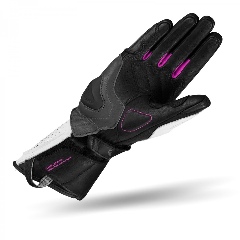 Motorradhandschuhe Shima Miura schwarz-weiß-rosa Ausverkauf