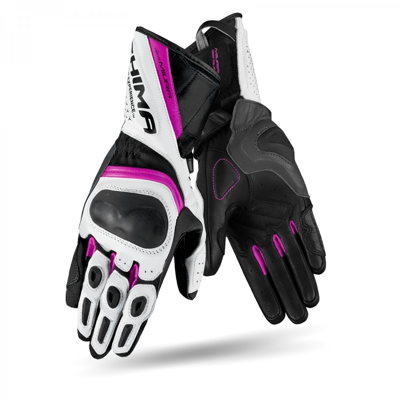 Motorradhandschuhe Shima Miura schwarz-weiß-rosa Ausverkauf