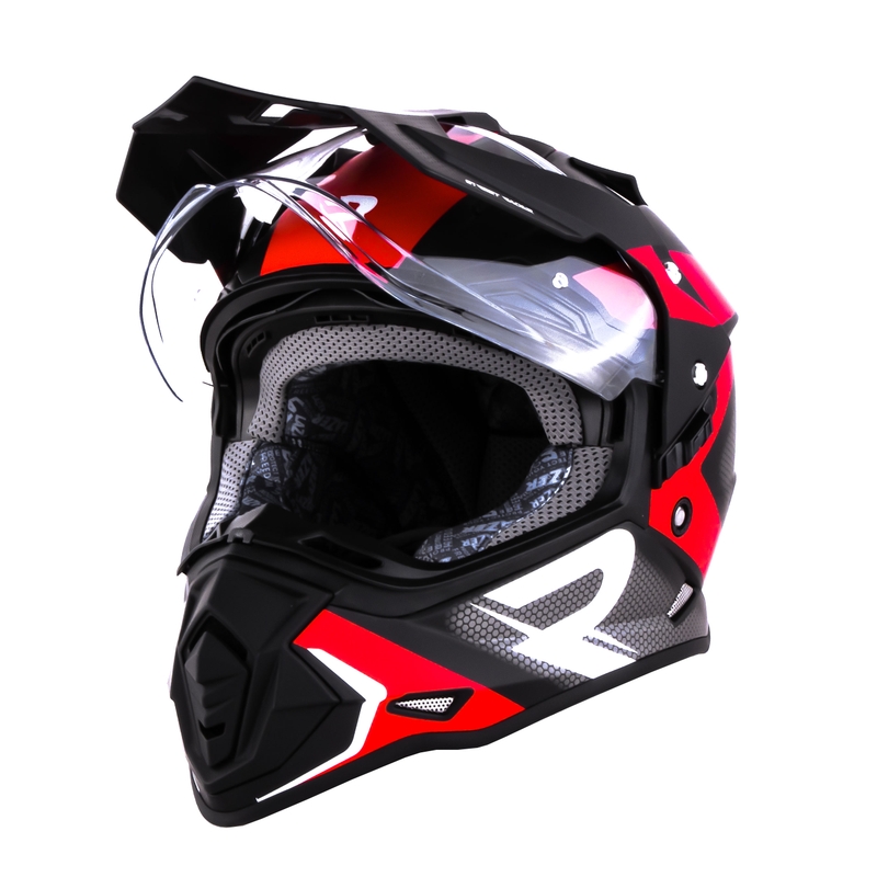 Endurohelm Street Racer Tracker schwarz-weiß-rot Ausverkauf