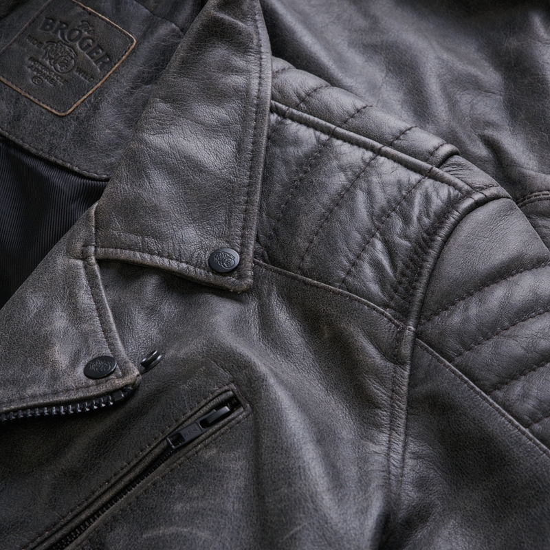 Motorradjacke BROGER Ohio Vintage grau Ausverkauf