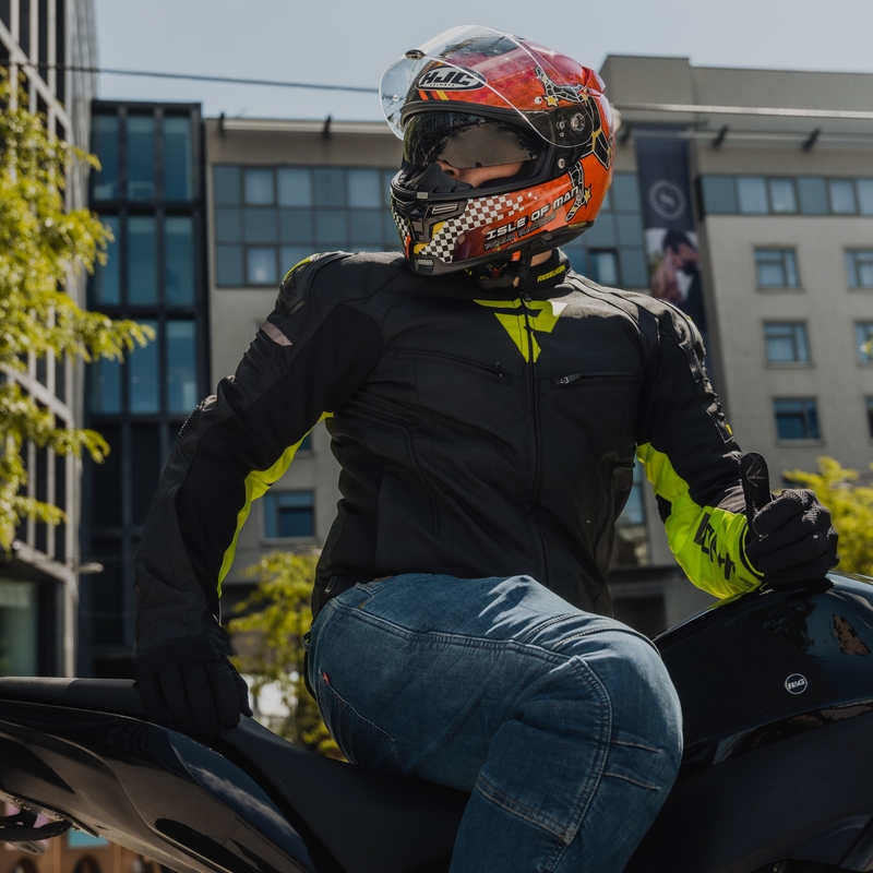 Rebelhorn Vandal schwarz-fluorgelbe Motorradjacke Ausverkauf