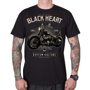 Schwarzes Herz-Motorrad-T-Shirt für Männer