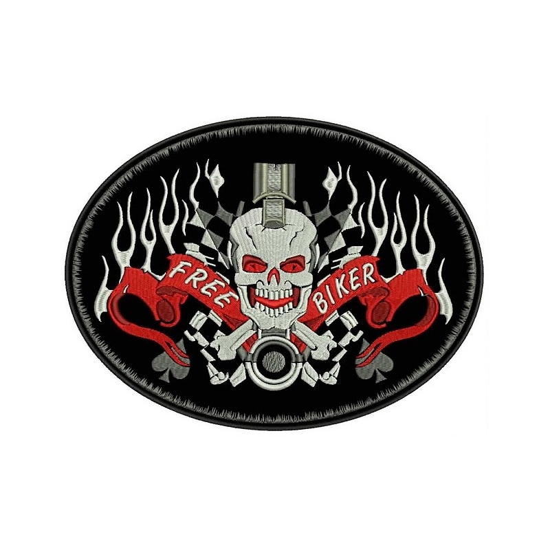 Patch Free Biker oval - groß Ausverkauf