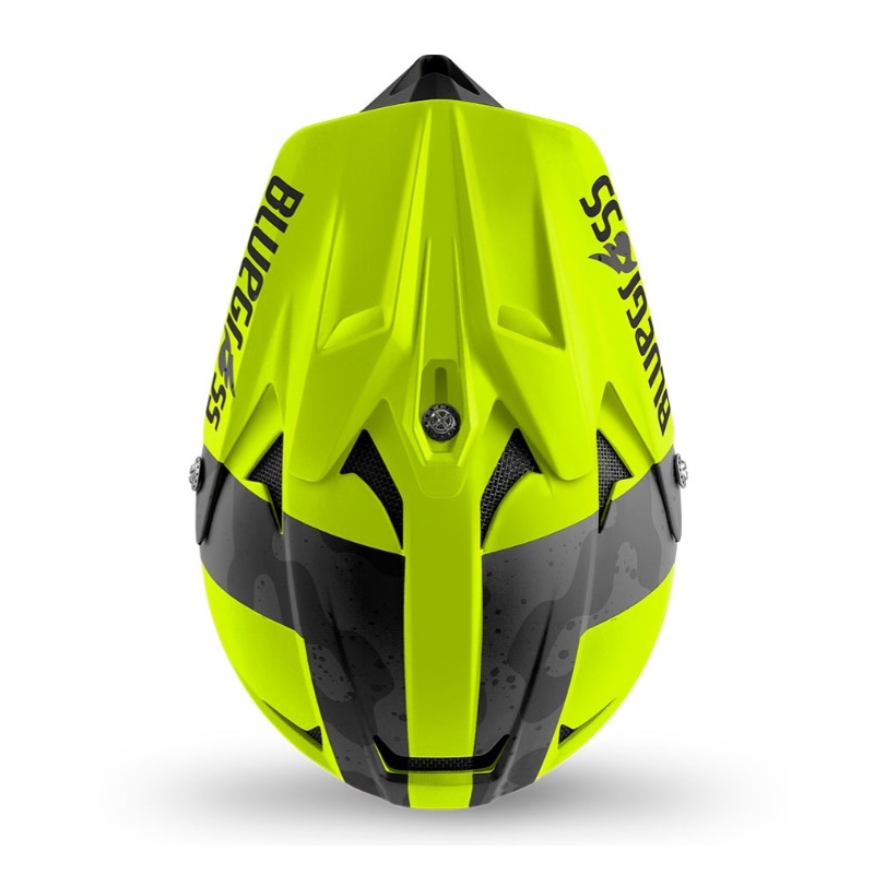 Fahrradhelm BLUEGRASS Intox camo fluo gelb-schwarz Ausverkauf
