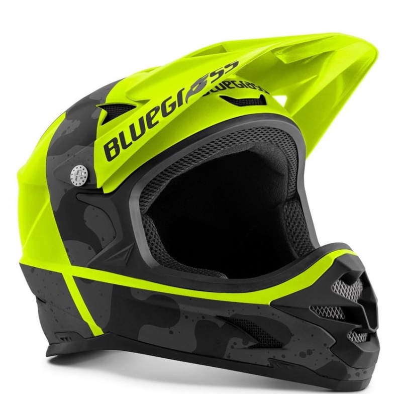 Fahrradhelm BLUEGRASS Intox camo fluo gelb-schwarz Ausverkauf
