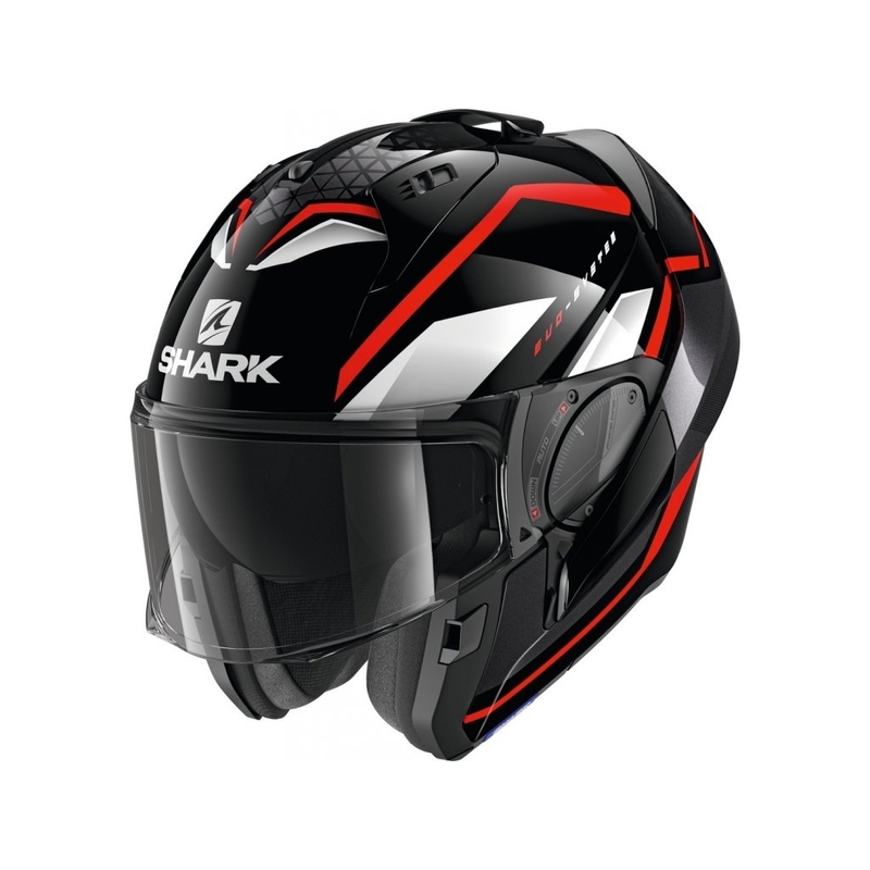 Klapphelm SHARK EVO-ES Yari schwarz-weiß-rot