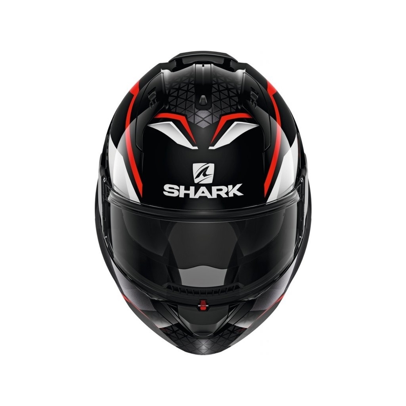 Klapphelm SHARK EVO-ES Yari schwarz-weiß-rot