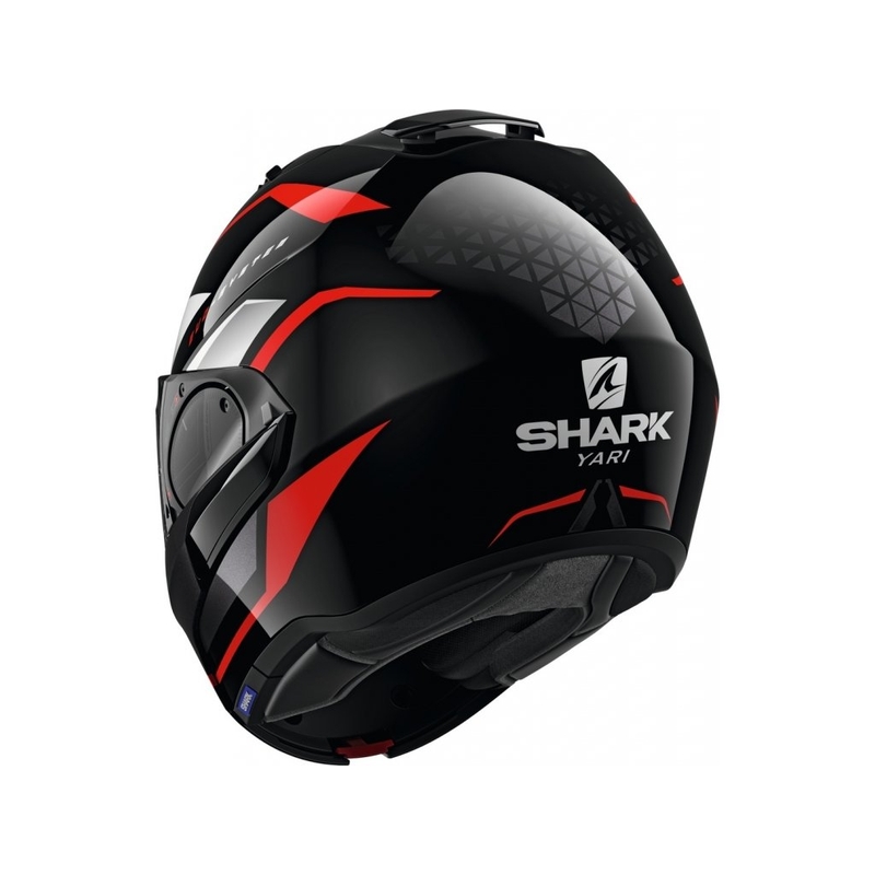 Klapphelm SHARK EVO-ES Yari schwarz-weiß-rot