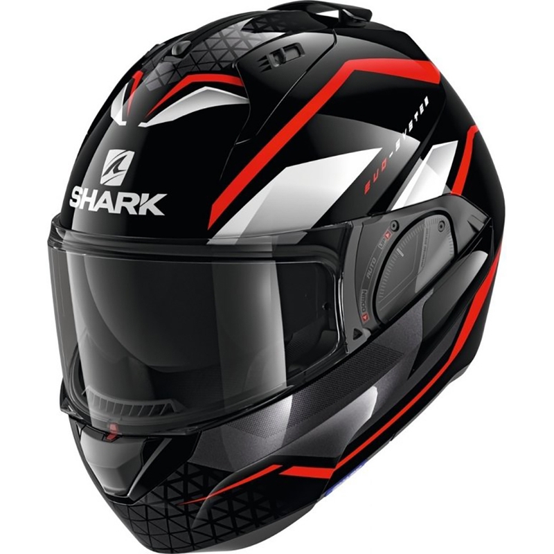Klapphelm SHARK EVO-ES Yari schwarz-weiß-rot