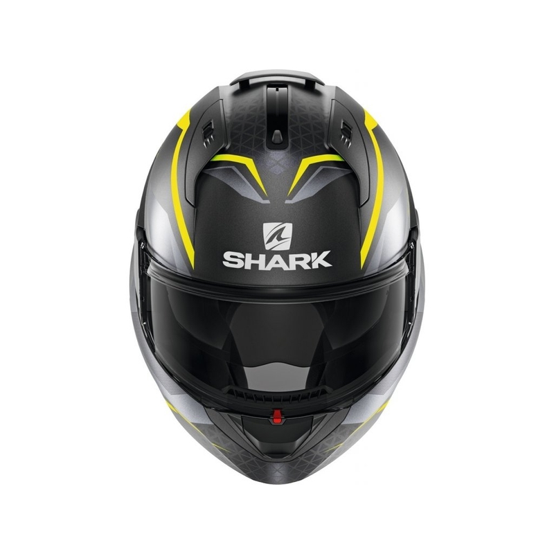 Klapphelm SHARK EVO-ES Yari grau-silber-fluo gelb