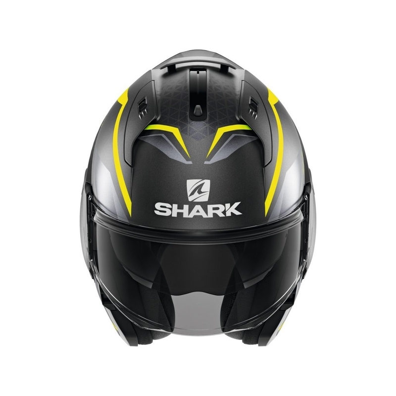 Klapphelm SHARK EVO-ES Yari grau-silber-fluo gelb
