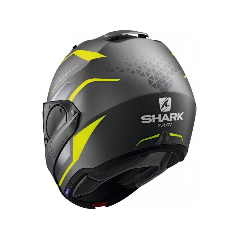 Klapphelm SHARK EVO-ES Yari grau-silber-fluo gelb