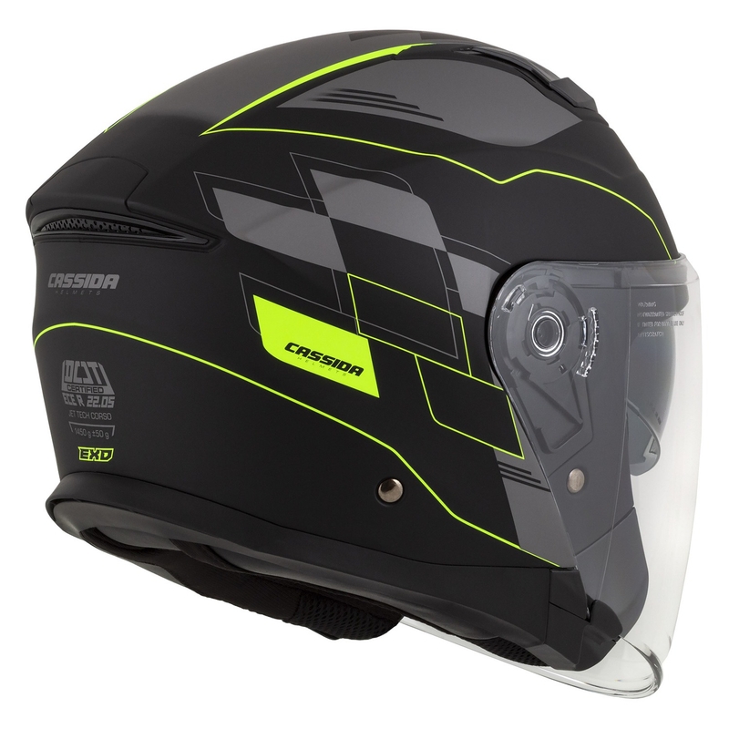 Cassida Jet Tech Roxor offener Motorradhelm schwarz-grau-fluo gelb matt Ausverkauf