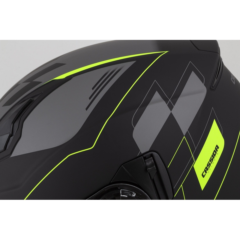 Cassida Jet Tech Roxor offener Motorradhelm schwarz-grau-fluo gelb matt Ausverkauf