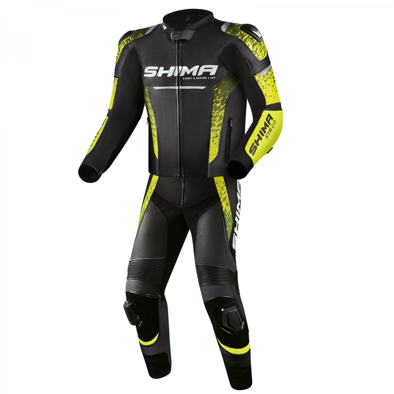 Motorradjacke Shima STR 2.0 schwarz-fluorgelb