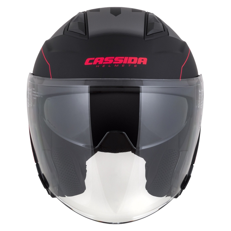 Cassida Jet Tech Roxor offener Motorradhelm schwarz-grau-fluorrot matt
