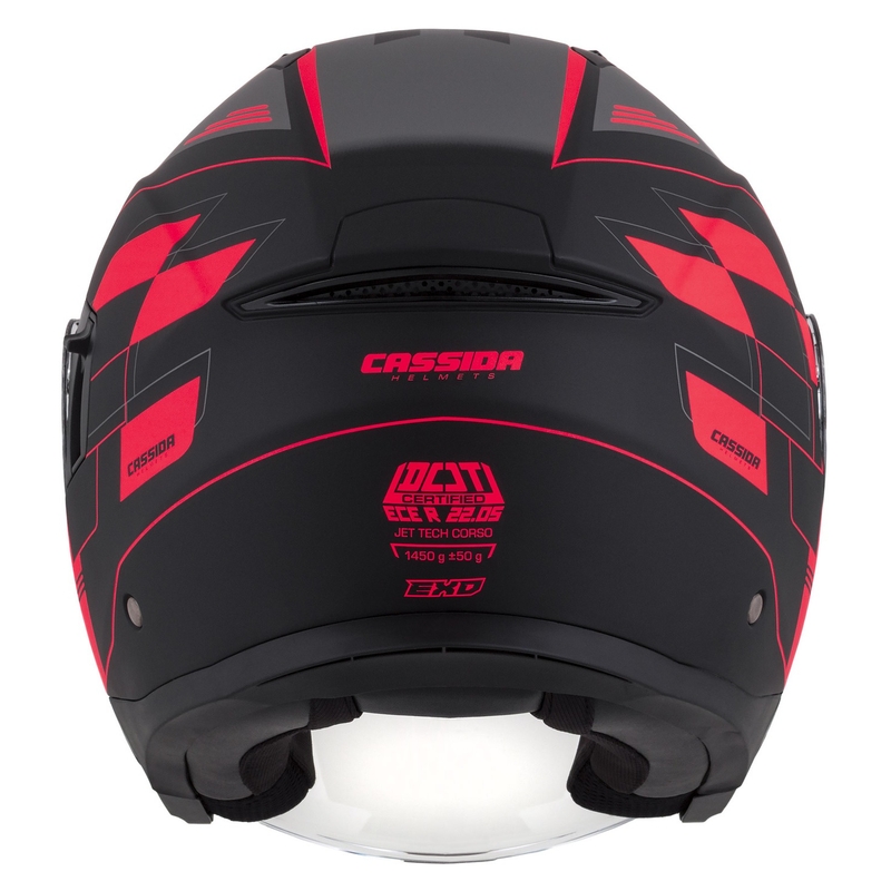 Cassida Jet Tech Roxor offener Motorradhelm schwarz-grau-fluorrot matt