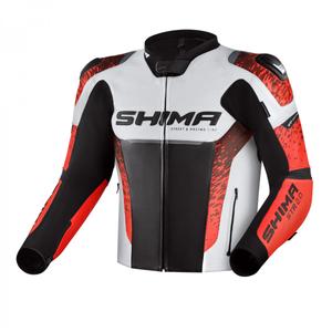 Shima STR 2.0 schwarz-weiß-fluorrote Motorradjacke