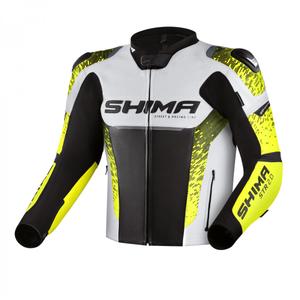 Motorradjacke Shima STR 2.0 schwarz-weiß-fluo gelb