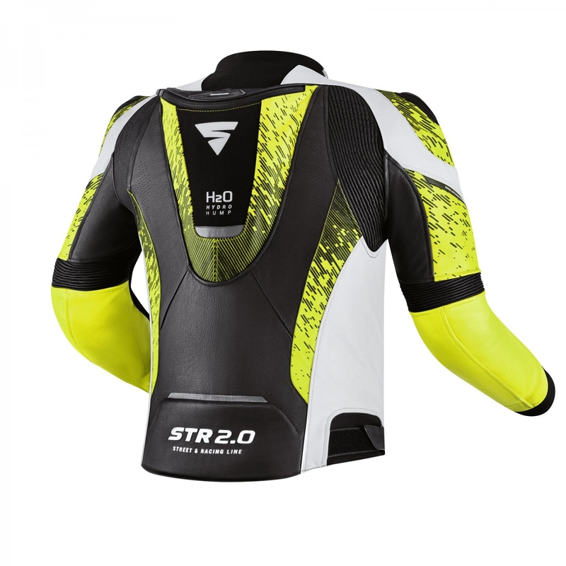 Motorradjacke Shima STR 2.0 schwarz-weiß-fluo gelb