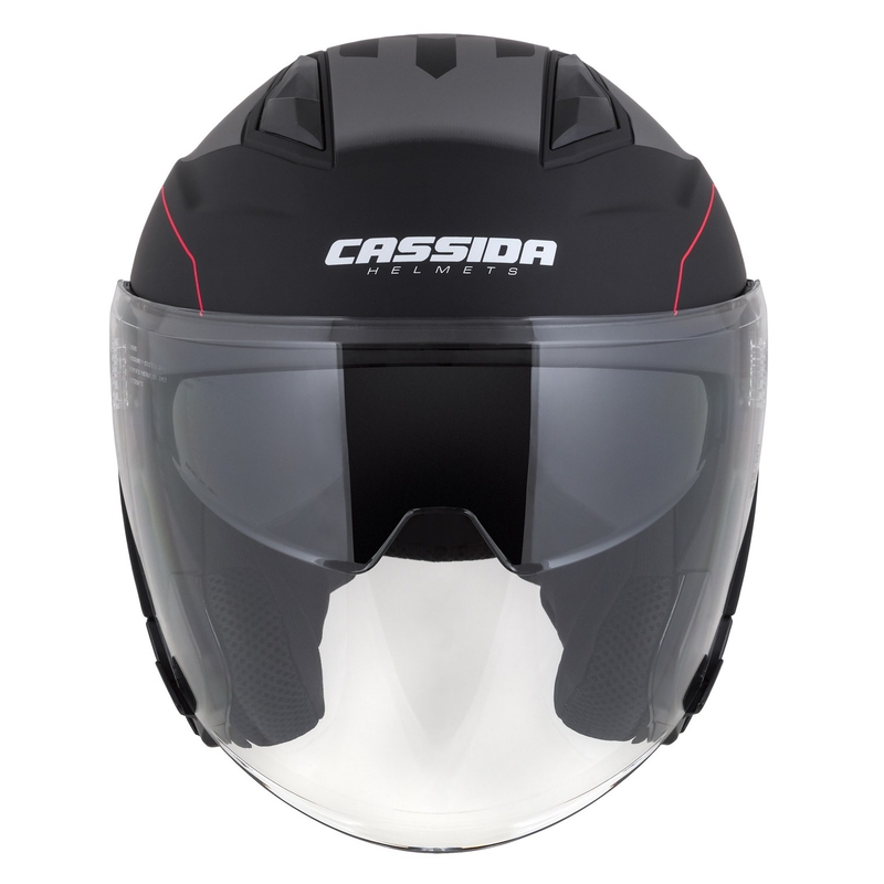 Cassida Jet Tech Roxor Schwarz-Rot-Grau Offener Motorradhelm