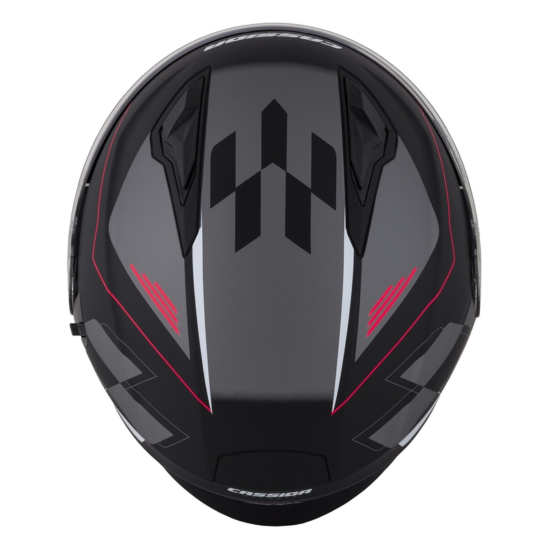 Cassida Jet Tech Roxor Schwarz-Rot-Grau Offener Motorradhelm